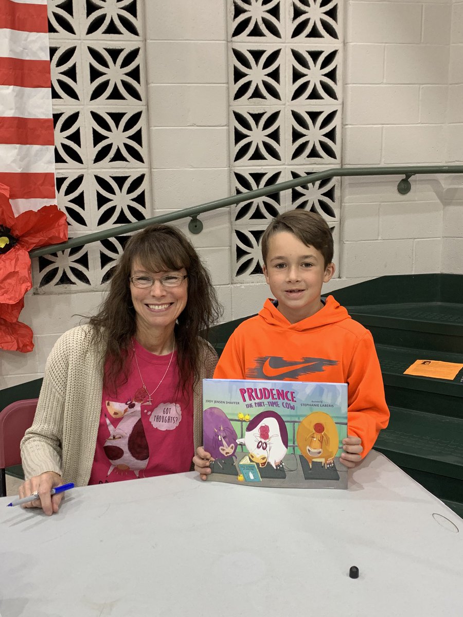 DuelloLibrary's tweet image. We had a great day meet Jody Jensen Shaffer, author of “Prudence the Part-Time Cow!” @duello_elem #wsdlearns  #duellolearns