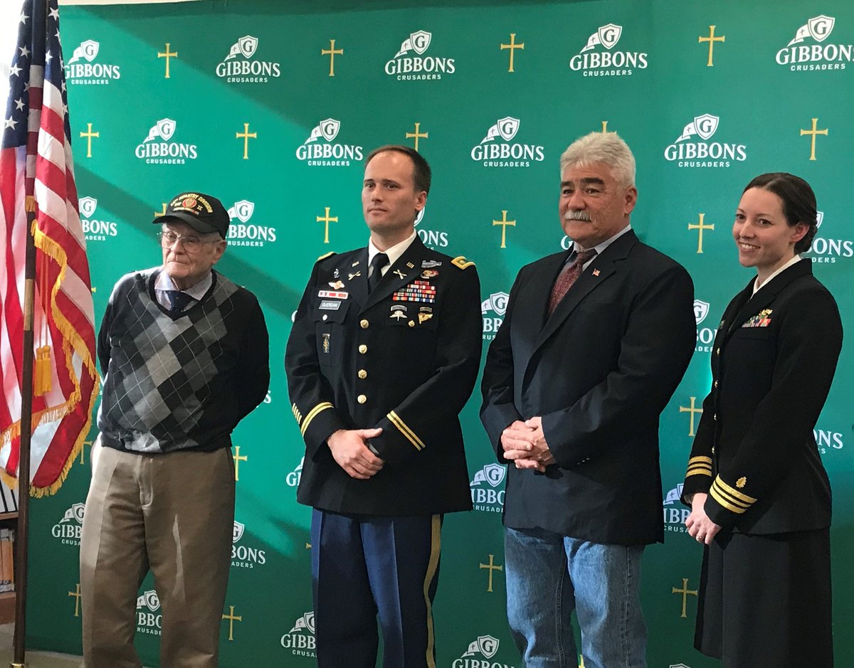#GibbonsGrateful for support from <a href="/band_cghsnc/">Gibbons Band</a>, <a href="/media_cghsnc/">Gibbons Media</a>, <a href="/library_cghsnc/">Gibbons Library</a>, and <a href="/Gibbons_SOS/">Serving Our Soldiers</a> for the Veterans Day program and reception. Special thanks to our four speakers Cpl. Charles Martin, Major Pete Guerdan '01, Special Agent Richard McCue, and LCDR Alyse Fleming '02.