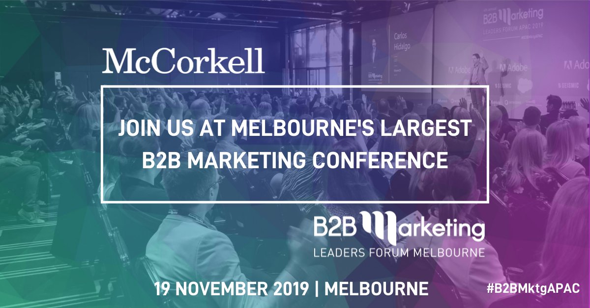 One week to go to one of the best #b2bmarketing events in APAC. Looking forward to a great day of learning, networking and discussions at #B2BMktgAPAC with <a href="/Emma_Roborgh/">Emma Roborgh</a>. Come see the <a href="/McCorkells/">McCorkell</a> team for the latest insights on #intentdata #abm and delicious coffee!
