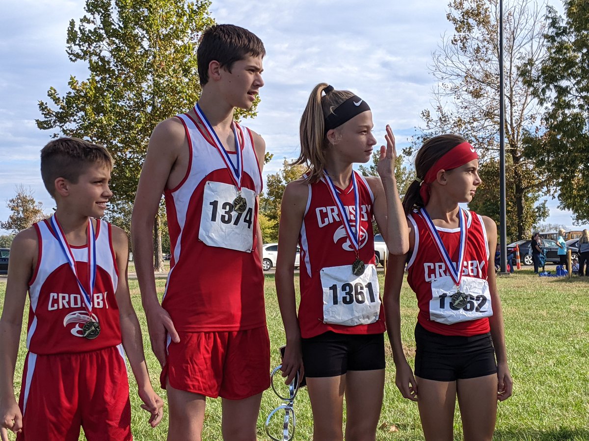 CrosbyMSXC's tweet image. Congratulations Cameron, Dylan, Leah, and Monica for being named @ktccca All State 2019!

#celebration #allinallthetime
@AthleticsCrosby @CrosbyMiddle @KaraJo_Ammerman