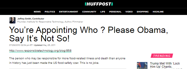 This, of course, incentivizes the men and women of the FDA to make sure to keep big pharma and big agriculture happy, as to not jeopardize their cushy future jobs. One of the most obvious examples of this has to do with Monsanto and their Glyphosate-based "Roundup" Pesticide