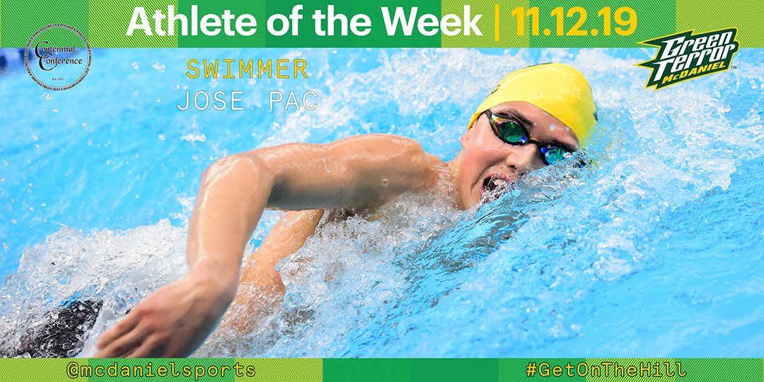 mcdanielsports's tweet photo. MSWIM: #McDaniel’s Pac named #CentConf Swimmer of the Week #mcdmswim #getonthehill https://t.co/J8n6XN1hVt https://t.co/Qe04c8Qh6z