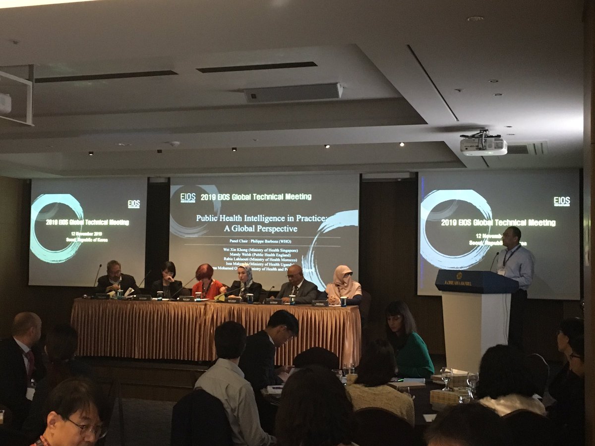 MacDonaldLE's tweet image. Kicking off discussions on public health intelligence, early warning and surveillance at the 2nd Global EIOS Technical Meeting, here in Seoul, Republic of Korea #EIOS #EIOSGTM2019 #EIOScommunity