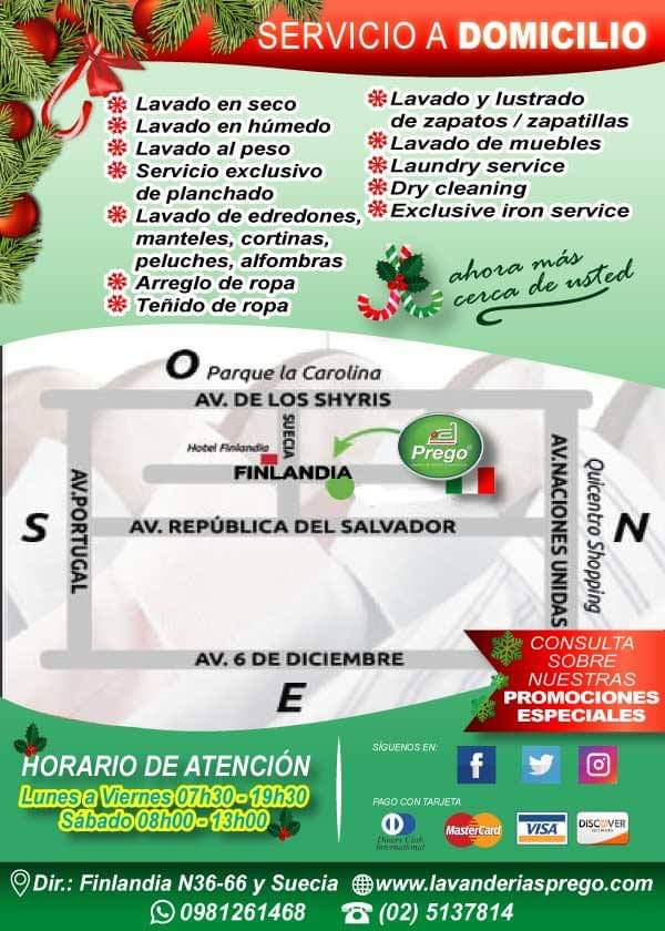LavanderiaPrego's tweet image. Ya se acerca la Navidad.. Estas listo? Aprovecha nuestas promociones diarias, solicita mas información...Nuestros telefonos son: 098 126 1468/ (02) 513 7814.. 
Estamos Ubicados en: Calle Finlandia N36-66 y Suecia, Edif. Mikkeli Plaza, diagonal al Hotel Finlandia.
