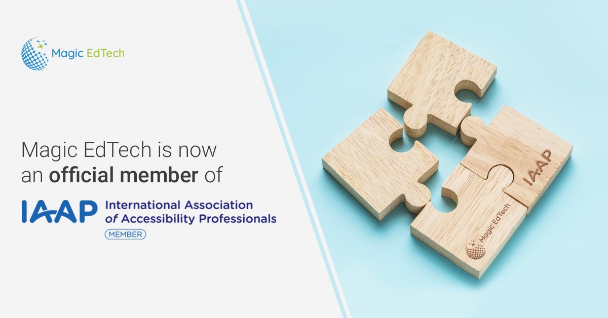 magicedtech's tweet image. We are proud to announce that #MagicEdTech registered as Associate Corporate, is now an official member of @IAAPOrg. Meet us at @AHEAD_USA to discuss your #accessibility requirements. For info on our accessibility solutions, visit lnkd.in/fqfX3t6 
@CSUNCOD #edtech