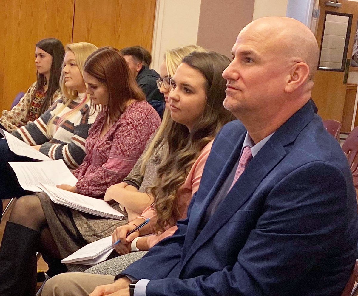 BluefieldEDU's tweet photo. Our Foundation class @bluefieldcollegesoe enjoyed attending tonight’s @TCPSchools Tazewell County School Board meeting. Thanks to Dr. Stacy, Chairman Woodard, and the board for welcoming us. https://t.co/435EPXuhB5