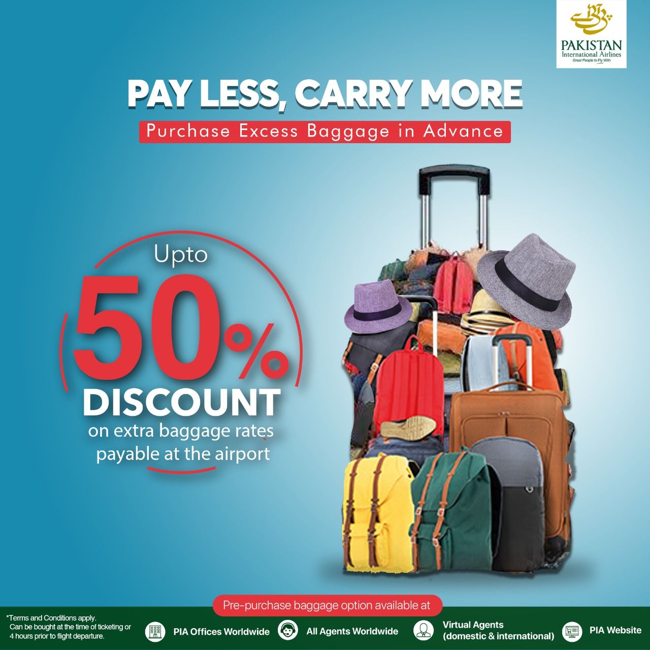 Pia extra sale baggage charges