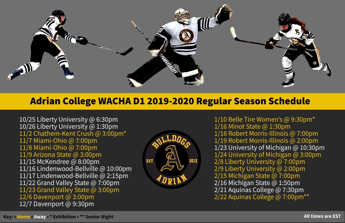 AdrianWD1Hockey's tweet photo. Check out our schedule this season! #GoDawgs https://t.co/wtFnMxfIfY