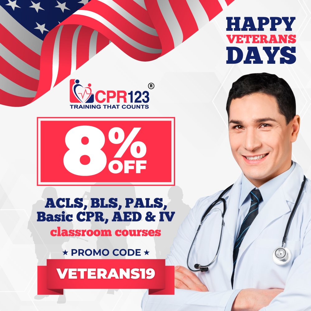 CPR123NewYork's tweet photo. Happy #VeteransDay 🇱🇷

To celebrate we're giving you 8% off our courses with the code VETERANS19

Don't miss out - sign up today!

#veterans #savealife #happyveteransday https://t.co/5U34WzPQ2W