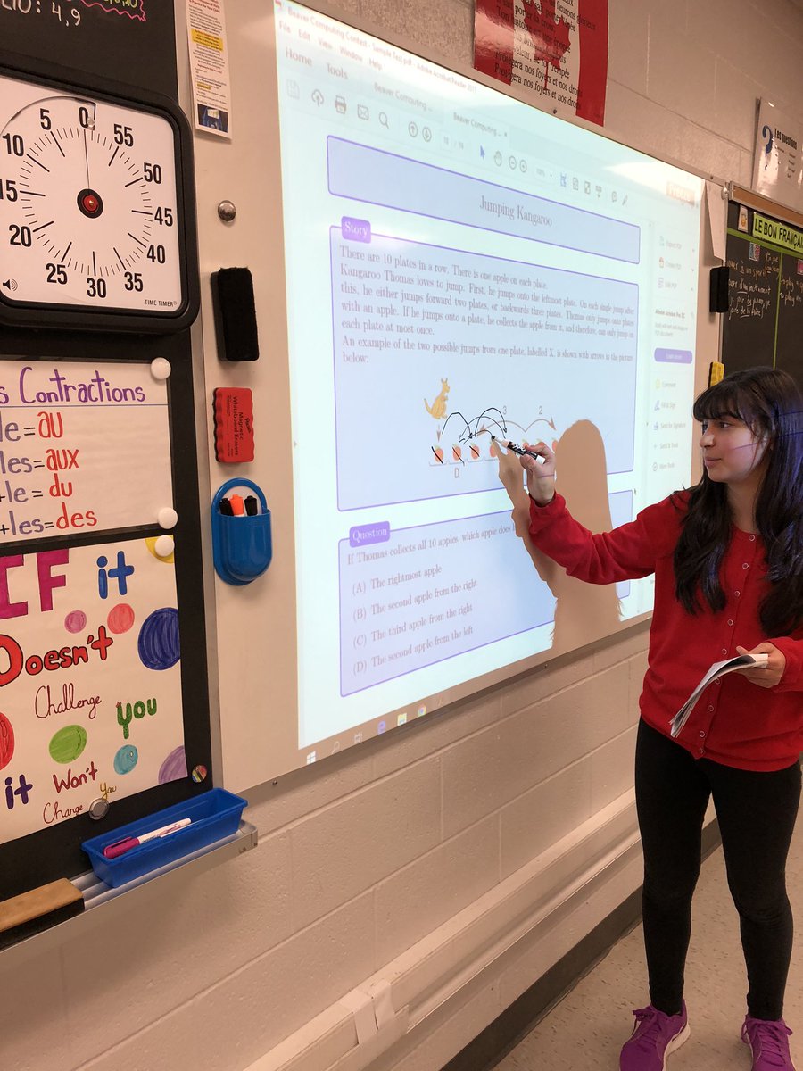 MonsieurPowell's tweet image. Thank you Ambreena for leading a prep session for @UWaterloo’s #BeaverComputingContest! Good luck to all our @louisearbourfi Grade 7/8 students participating tomorrow! #math #TVDSBMath @TVDSBmath @MissAmbreena @SofiaDeMenech