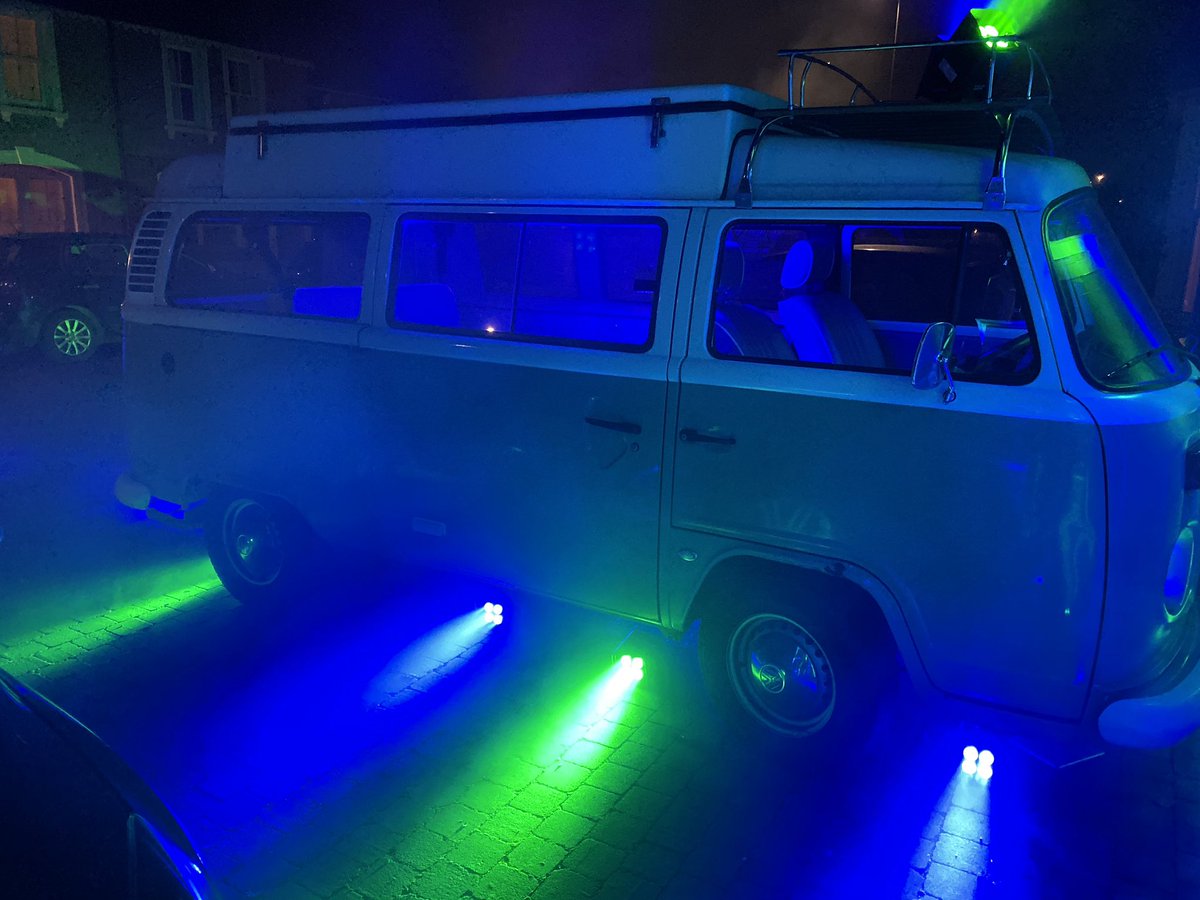 If in doubt light her up! #vanlife #vwcamper #vw #vwtype2