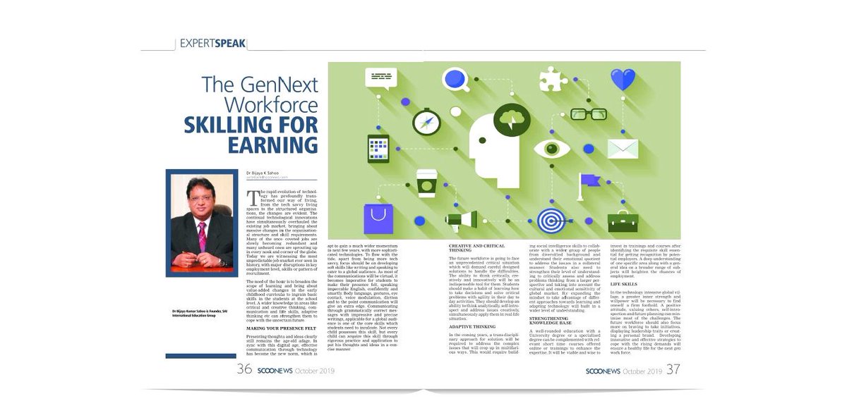Shared my views on 'The GenNext Workforce - Skilling for Earning' for Scoonews.

#SkilledIndia
#NextGenWorkforce