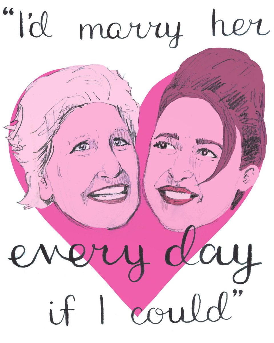 The wonderful @sanditoksvig &amp; her wife Debbie for <a href="/divamagazine/">DIVA Magazine</a>’s current Wedding issue! 💖 #marriagegoals #lovewins #gaypride #sanditoksvig #editorialillustration #illustration