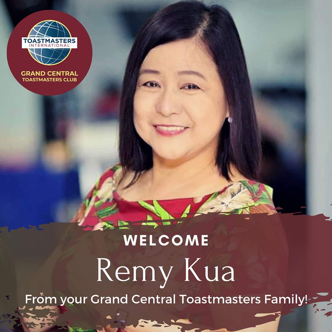 Welcome to Grand Central Toastmasters Club, DTM Remy Kua
✨Past Division A Governor
✨Mother of Elite Toastmasters Club

#oneforthedistrict #whereleadersaremade #grandcentraltm #dtm #empowerment