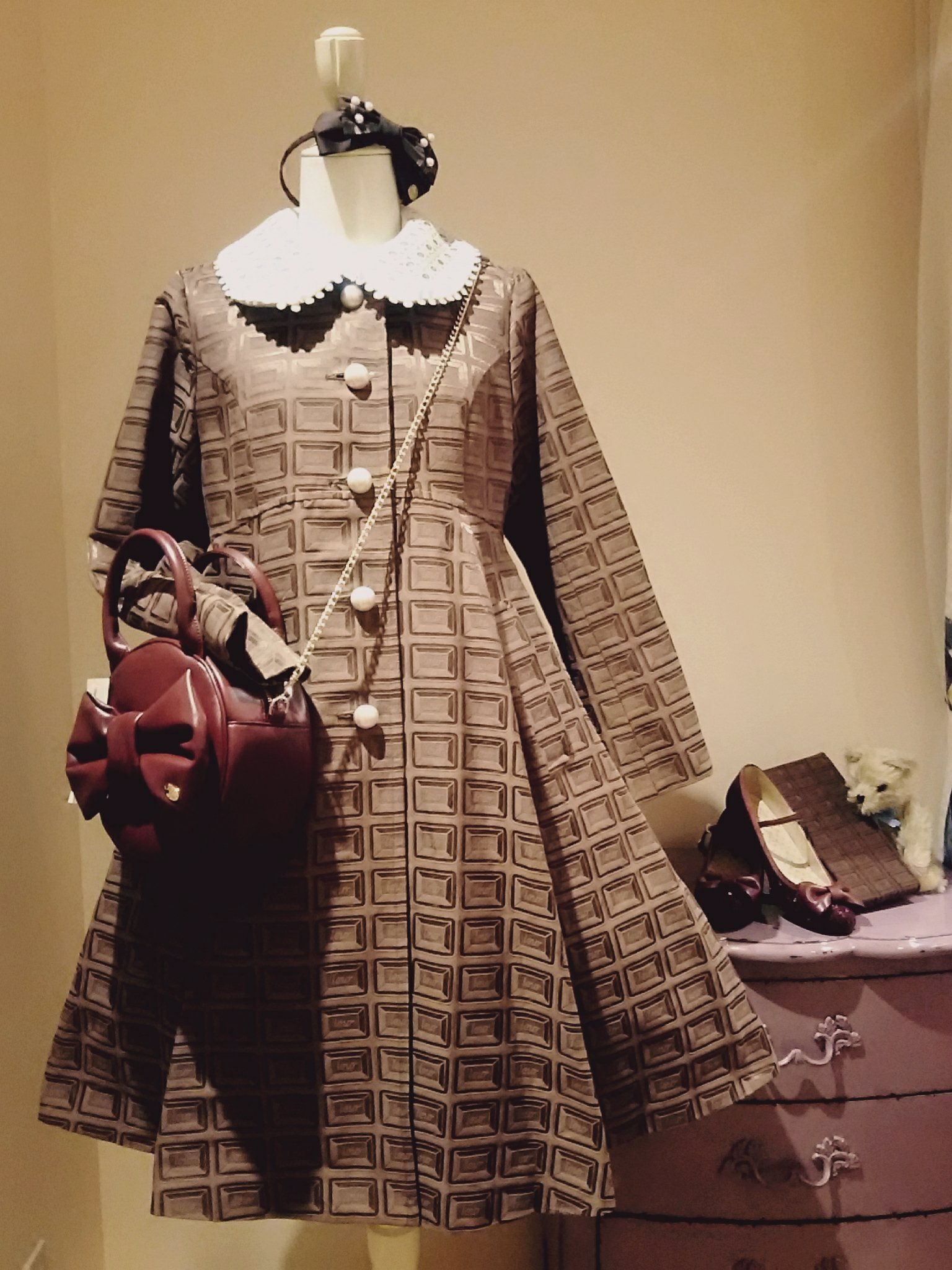 Leur ルルゲッタ コート getter リボンコート 赤 Aラインロングコート