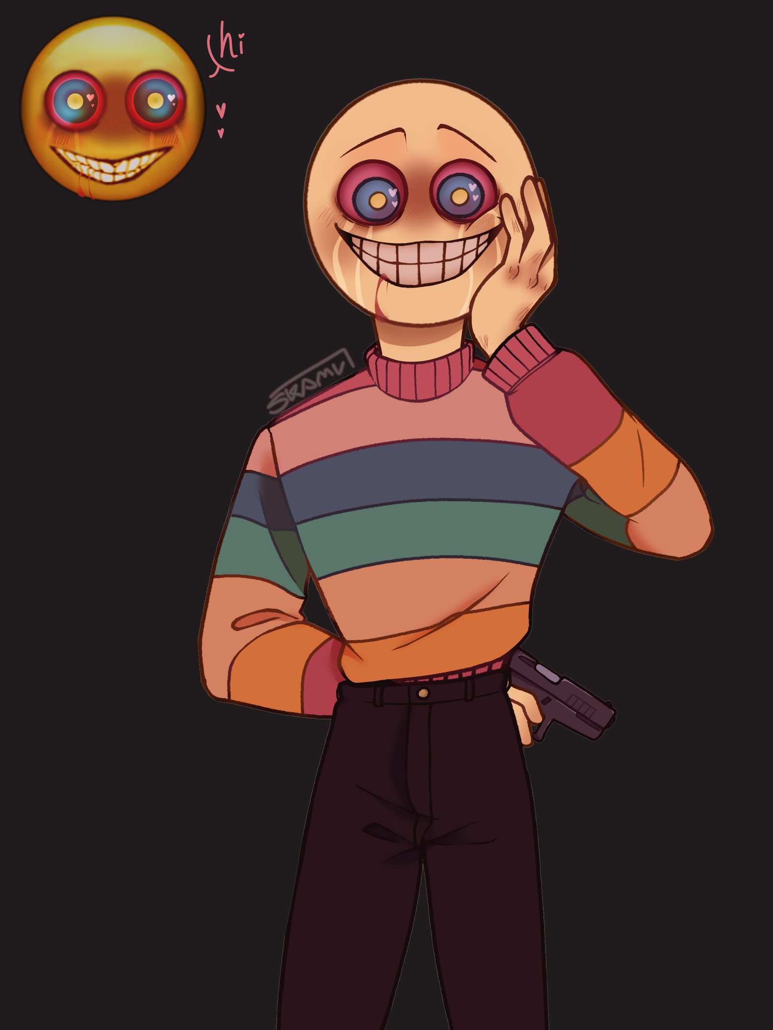 I drew my Oc as a cursed emoji