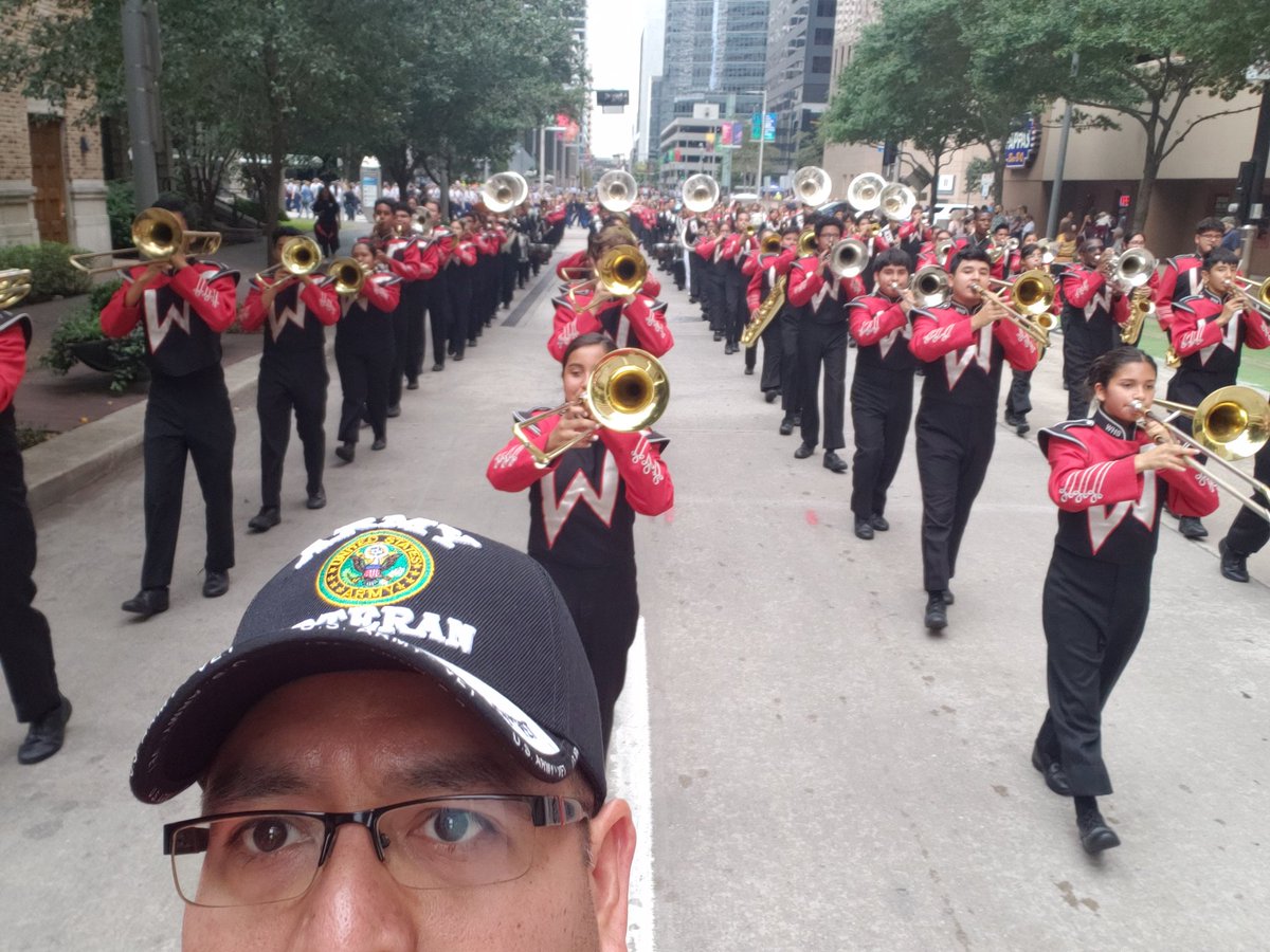 S. P. Waltrip High School on Parade for Veteran's Day! Go Ram Band!! Go Rambling Roses!! #thewaltripway #veteransday2019