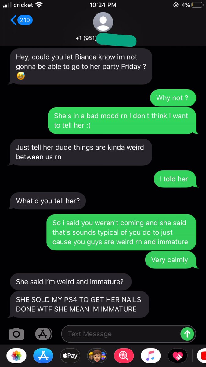 So a random number texted me and I just played along... and man fuck Bianca