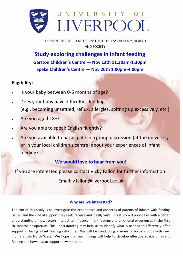 Calling South Liverpool mums 🗣
Do you have a baby aged 0-6mnths and suffered with mild feeding difficulties such as reflux,spitting up or generally unsettled? We want to hear from you 👇🏼
