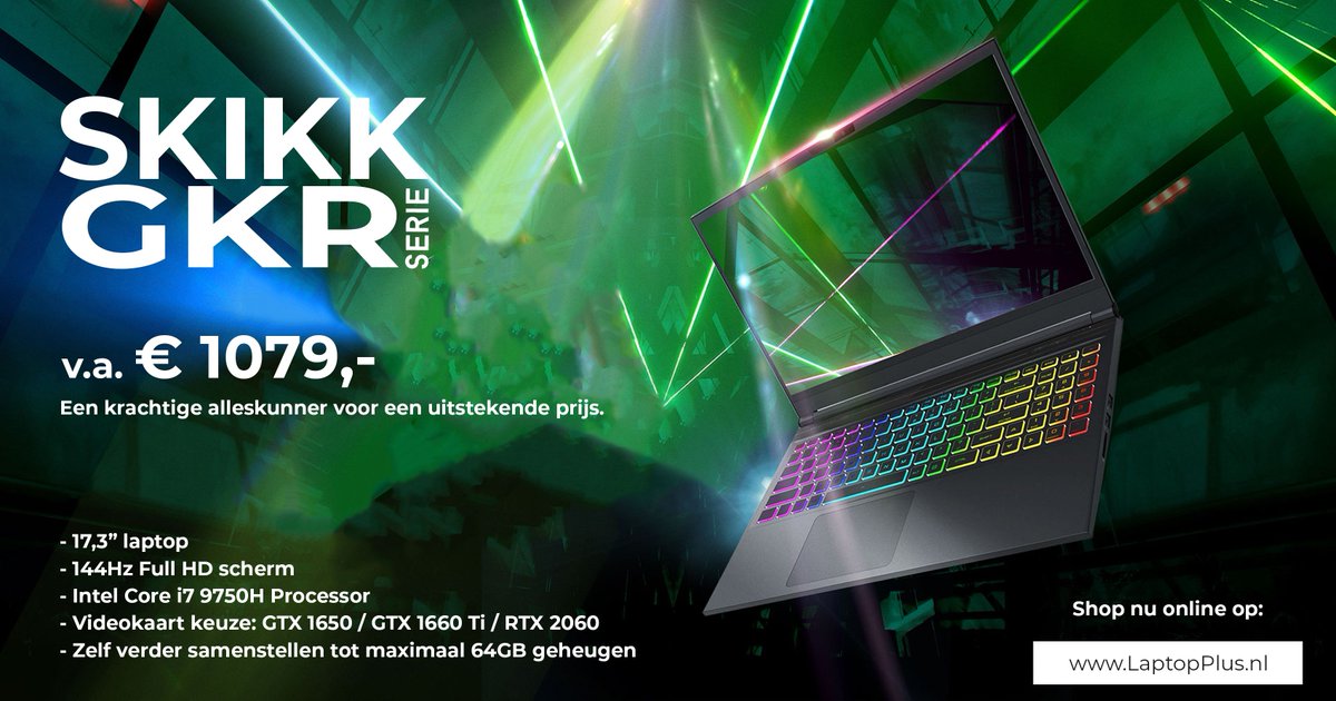 De SKIKK GKR lijn biedt creatieve kunstenaars, gamers en zakelijke gebruikers alle kenmerken van een krachtige alleskunner voor een uitstekende prijs, dankzij een bijzonder gebalanceerde hardwareconfiguratie. 

laptopplus.nl/GKR

#SKIKK #Laptop #Notebook #Nvidia
