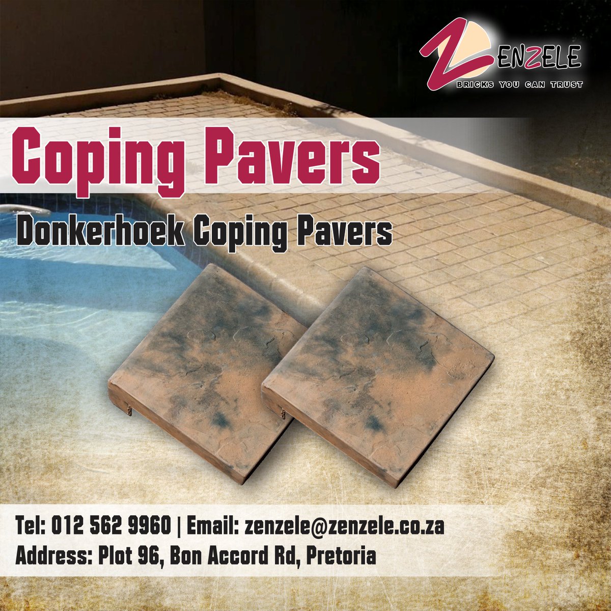 BrixZenzele's tweet photo. Zenzele Brix manufactures a wide range of copings and bullnoses to compliment our products and to be used around a swimming pool, garden edging or to finish off your wall.

Tel: 012 562 9960
Web: https://t.co/0oBp9Ujfa7
Email: zenzele@zenzele.co.za https://t.co/erxakq8EjK