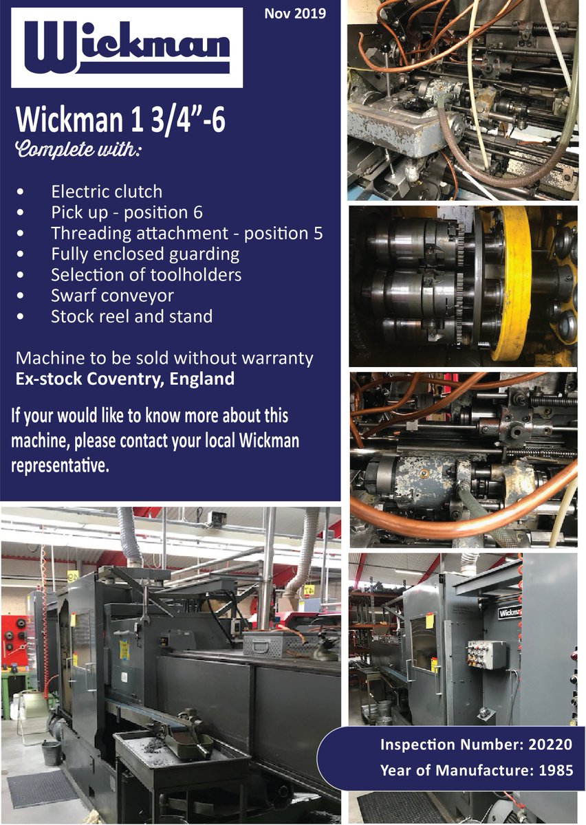Wickman_Group's tweet image. Looking for a 1 3/4"-6  #multispindle #lathe #machine to increase your #production? If you like what you see here: email, call, or DM us to register your interest 👍 
#Wickman