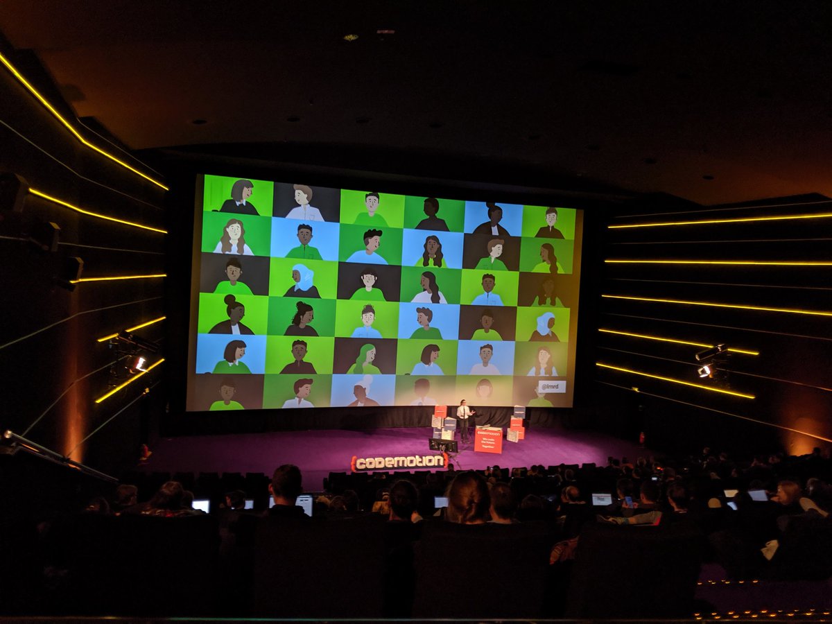 miphoni's tweet image. .@lrnrd on becoming a team by a sum of small actions. Everyone&apos;s actions matters. #CodemotionBerlin19