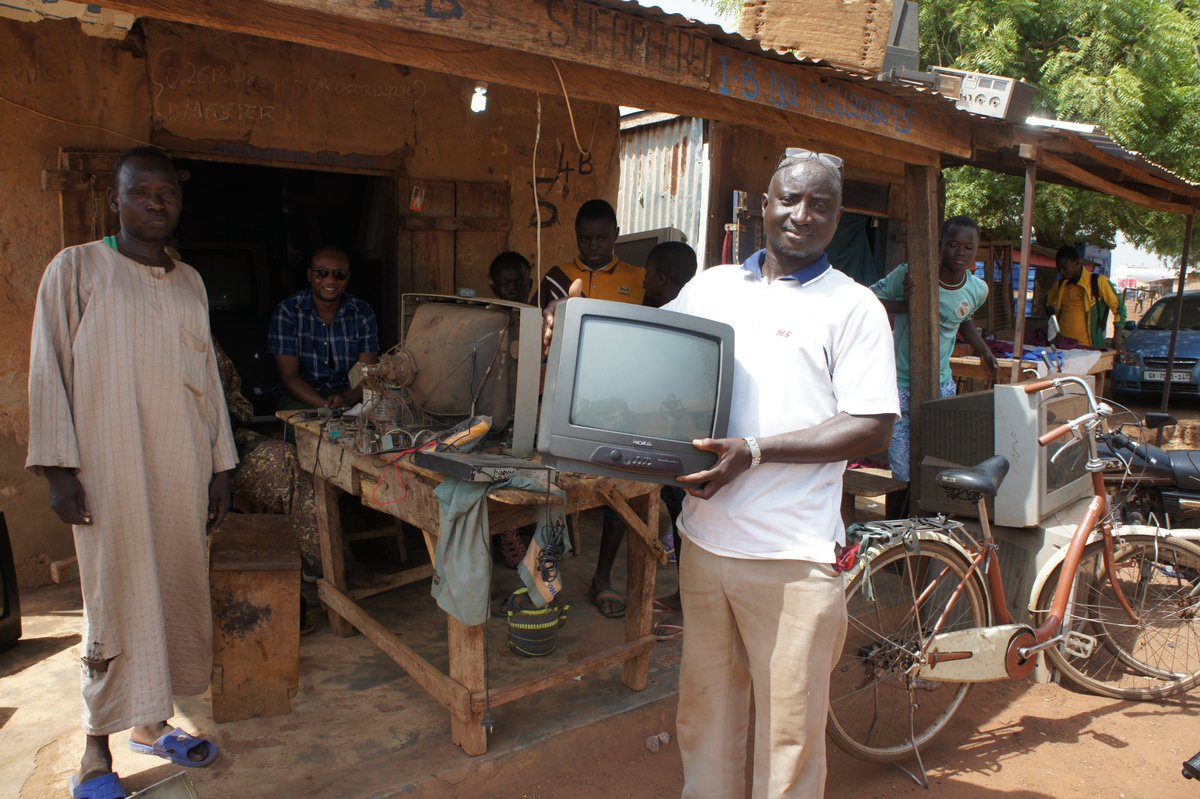 I went to Savelugu, Ghana, where master repairman Ibrahim Alhassan fixes and retrofits 40-year-old televisions for his neighbors, who like to sit around and watch his genius at work.