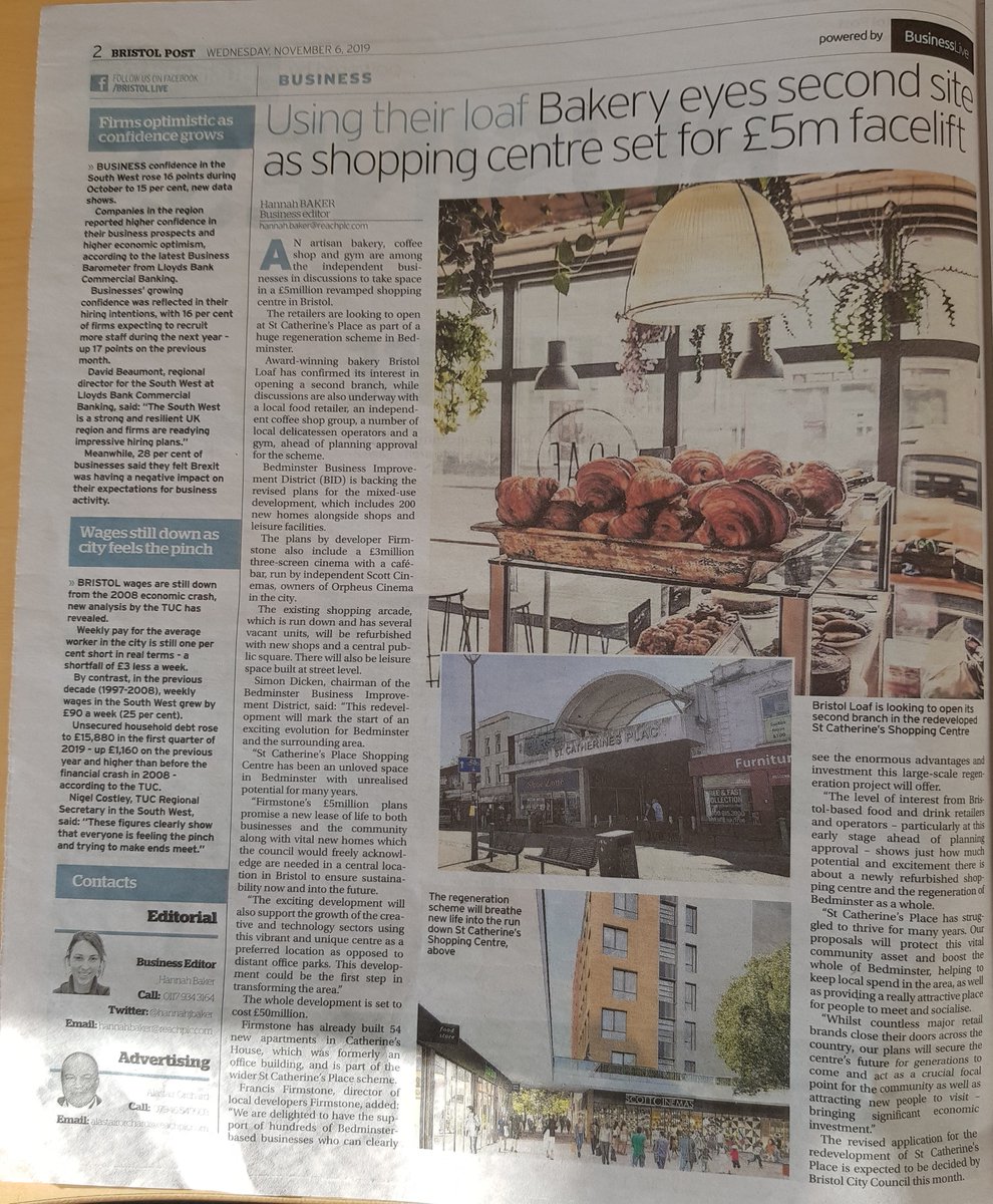 "£5 million revamp to breathe new life into area" according to Bristol Post's Business section - outlining local business support &amp; retailer interest in our proposals for St Catherine's Place #Bedminster #BS3  <a href="/mark_bradshaw/">Mark Bradshaw</a>