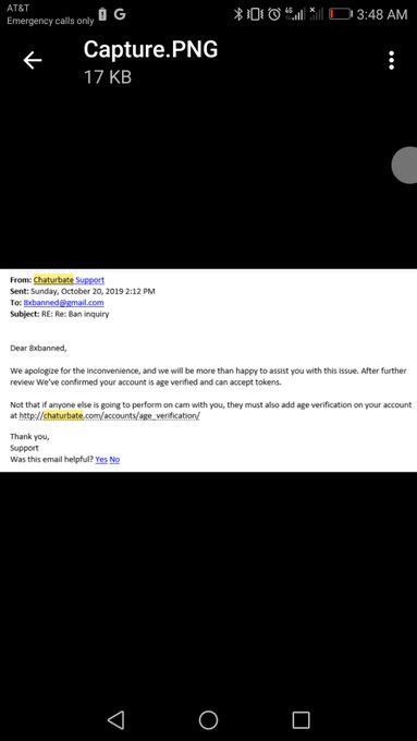 @chaturbate whats the deal? I get a site message about age verification send 3 emails which get ignored<a class="tags" href="/tag/chaturbate">@chaturbate</a><a href="/tag/fuckturo"class="tags"><span>#fuckturo</span></a>