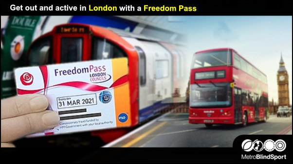 Dont forget you can get out and active in London with a #Freedom #Pass blindsport.uk/FreedomPass Free travel  🚌🚇 on the majority of London's public transport services,
@VITalkPodcast @LondonVisionUK
<a href="/VICTAUK/">VICTA UK</a> <a href="/RNIB/">RNIB</a> @TPTgeneral  <a href="/Vision_Fdn/">Fight for Sight previously Vision Foundation</a>