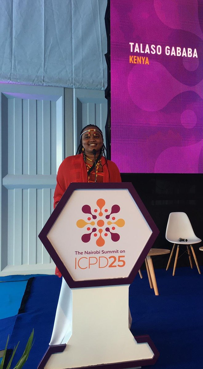 “I am not a victim (of FGM), I am a voice. We will fight, we must fight so that the bruises of our fallen sisters do not become the blood of our future daughters.” <a href="/TalasoGababa/">TalasoGababa</a> #EndFGM #ActionToEndFGMC #ICPD25 #ICPDNairobiSummit