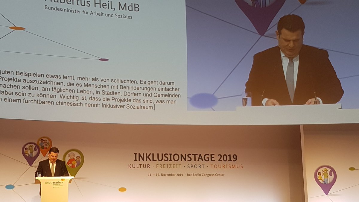 Höhepunkt der #Inklusionstage 2019 mit der Verleihung des ersten #Bundesteilhabepreises durch BM <a href="/hubertus_heil/">Hubertus Heil</a> 

mit dem 2. Platz an #Berlin und an den @BVG_BerlKoenig.