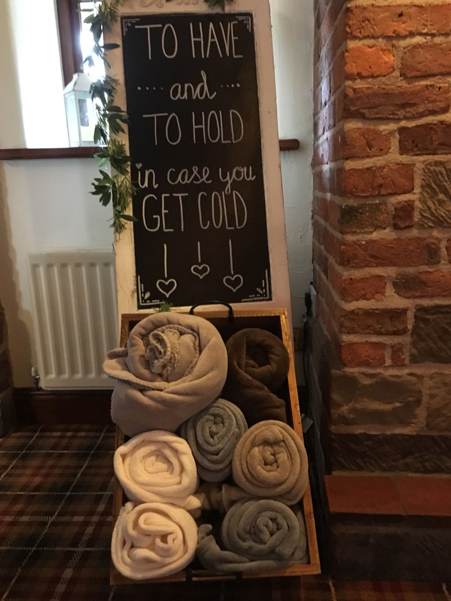 SlatersCInn's tweet image. Small touches to add to Weddings in the colder months