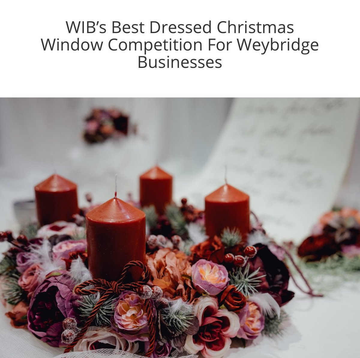 Weybridge In Bloom is running a "Best Dressed Christmas Window" Competition For Weybridge Businesses.
Let’s make Weybridge look and feel extra magical this Christmas!
Full information here: 
allaboutweybridge.co.uk/best-dressed-c…