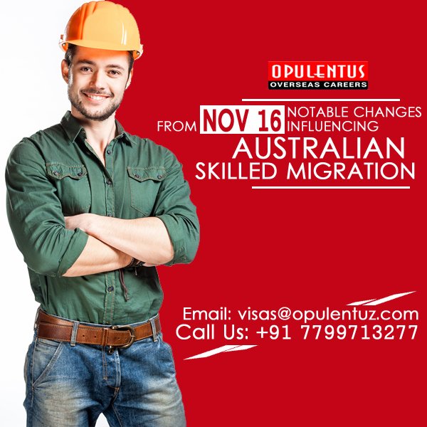 opulentuz's tweet photo. Notable Changes From Nov 16 Influencing #AustralianSkilledMigration

Read More @ https://t.co/gjR7x45osz

Chat with our #visa experts here... @ https://t.co/ESawUyJb8y

#AustraliaImmigration #ImmigrationtoAustralia #AustraliaPR #MigratetoAustralia #SkilledWorkerProgram #Opulentuz https://t.co/jtlkfyuAxo