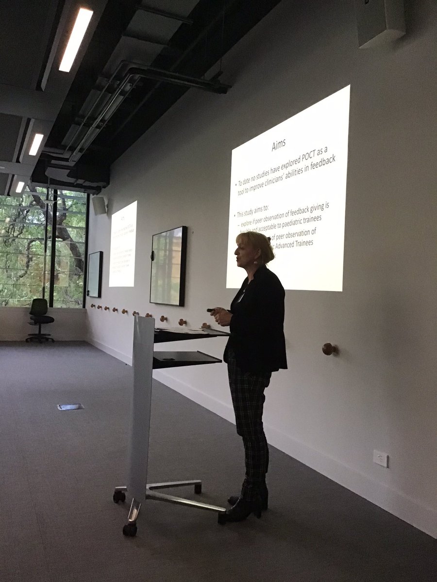 EXCITE_UOM's tweet image. Can peer observation of feedback work for paediatric trainees?  Jo Harrison presents her Master’s work.
#meded #clinicaled #healthprofessionsed #showcase2019