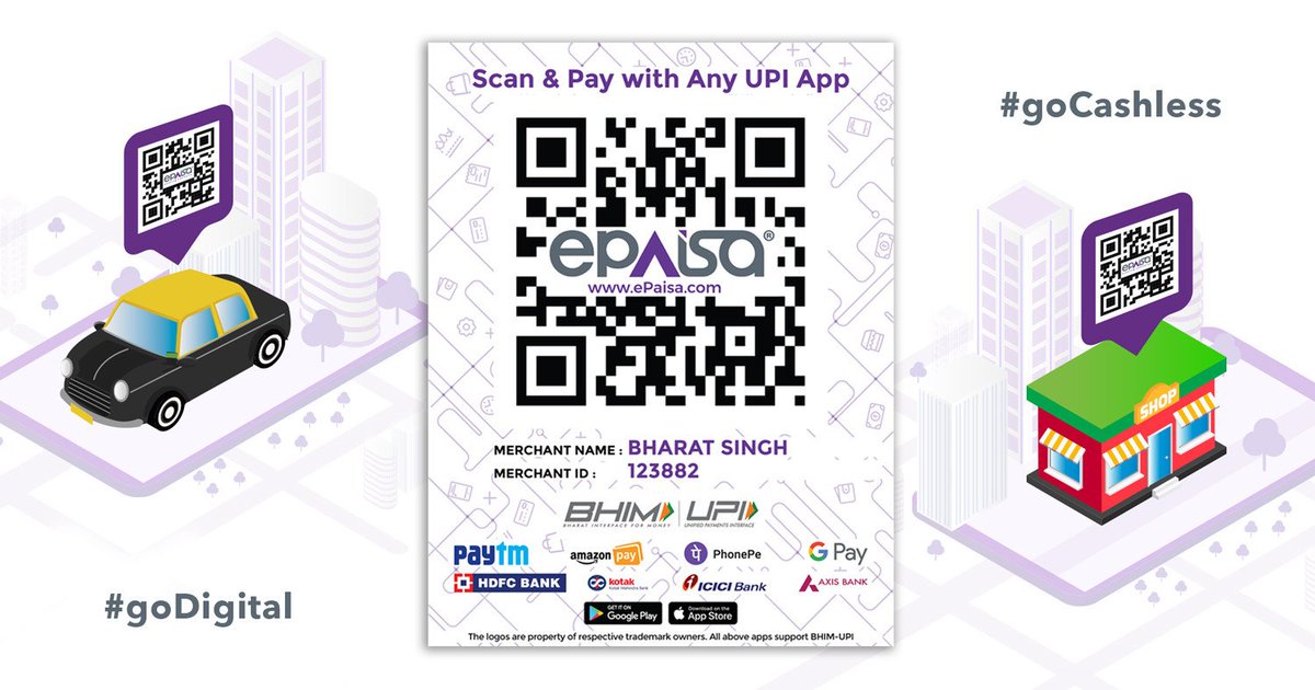 Epaisa Enabling Digital Commerce On Twitter One Qr Code To Accept All Your Payments Instantly With Any Upi Enabled App Introducing Epaisa Merchant Qr Code Epaisaqrcode Merchantqrcode Qrcode Epaisa Business