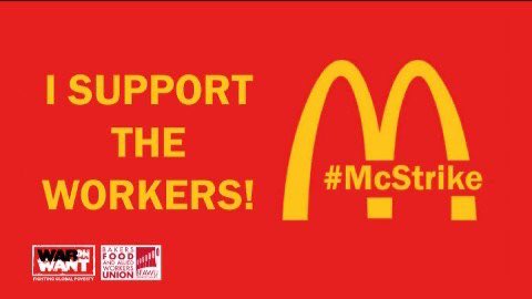 Last year I stood at the #Mcstrike picket line in #crayford. Today I stand in solidarity with all McDonald’s fast food workers who are still fighting for decent wages, job security and an end to youth pay rates✊🏼
 #FastFoodGlobal 
#LivingWageWeek 
#inworkpoverty