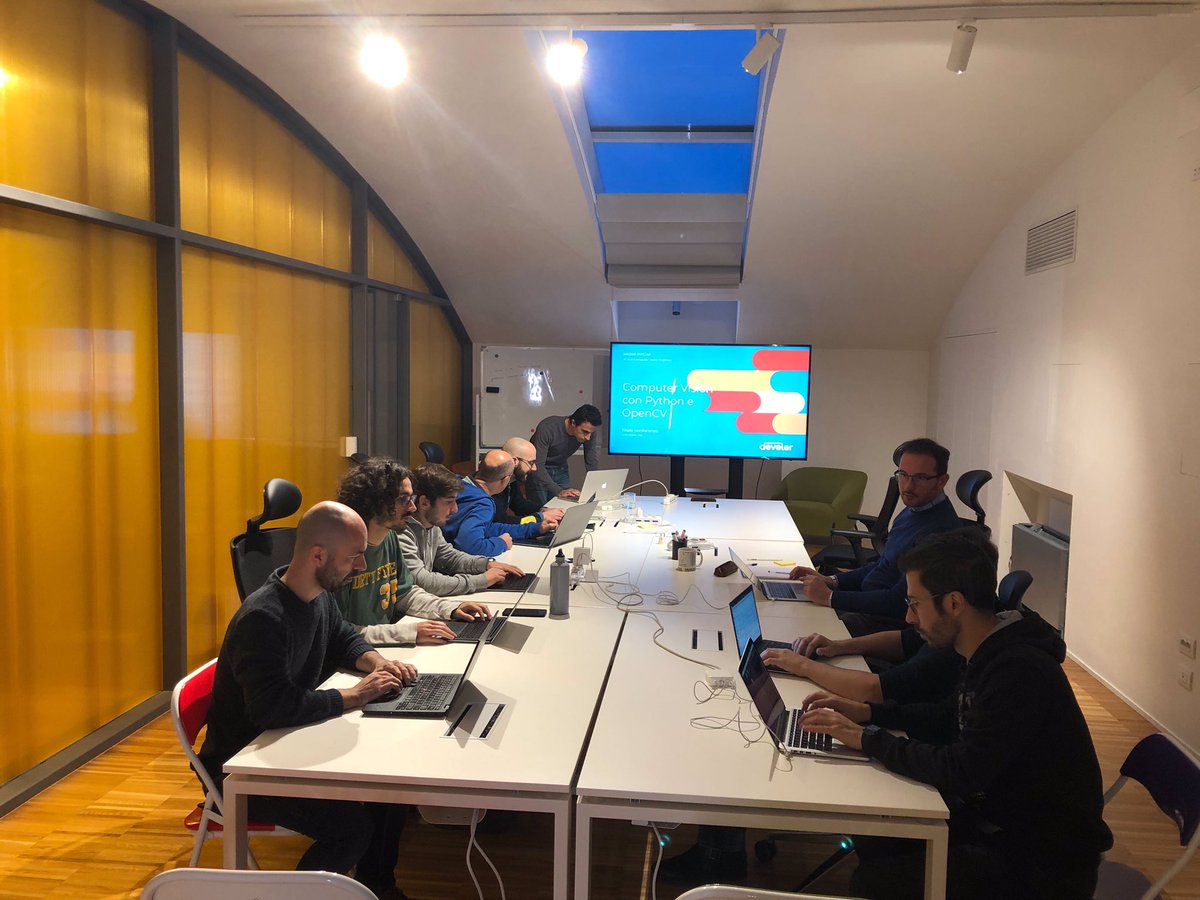 develer's tweet photo. TechLab “#OpenCV e #Python per la #ComputerVision” di @aiandcoding ieri in Develer. Domani si replica allo Student Hotel @TSHCollab per i non develeriani! https://t.co/bJYC2D4lfi https://t.co/IdrdVrdy4H