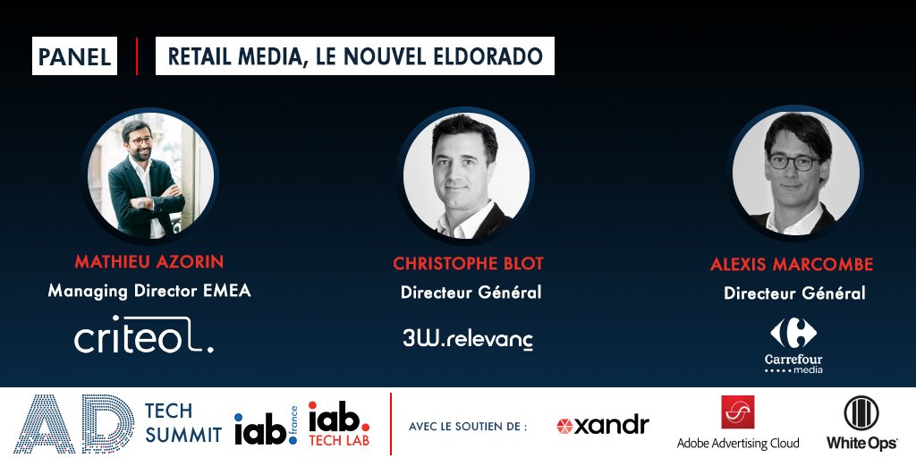 #ADTECHSUMMIT #CoolPanel RETAIL MEDIA EN FRANCE, LE DECOLLAGE ? Ils sont tous là ! (ou presque) <a href="/A_marcombe/">Alexis Marcombe</a> <a href="/Carrefour_Media/">Carrefour Media</a> <a href="/cblot1/">Christophe Blot</a> @3W_relevanC <a href="/MathieuAzorin/">Mathieu Azorin</a> <a href="/criteo/">Criteo</a> RV @IABFrance + <a href="/IABTechLab/">IAB Tech Lab</a> le 22 Novembre 👇 weezevent.com/adtech-summit-… #Retail #data
