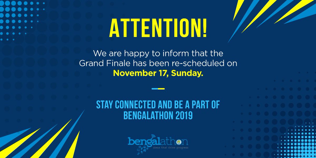 bengalathon's tweet photo. The Grand Finale of Bengalathon 2019 has been re-scheduled on November 17. Let's make it a grand success together. Thank You. https://t.co/fZC0oUcYHE