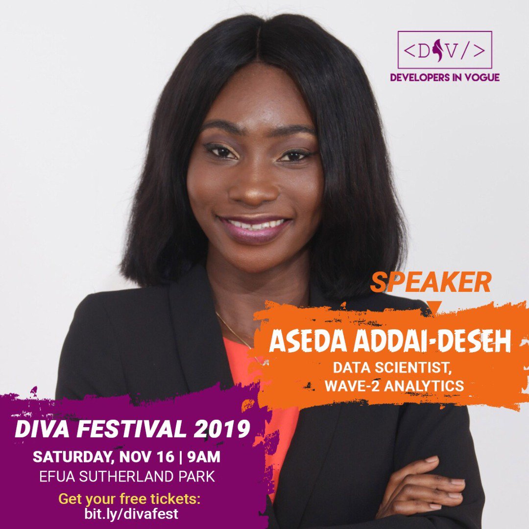PyLadies_Kumasi's tweet image. On Saturday two of our amazing pyladies will be giving talks at Diva Festival. This event is happening at the Efua Sutherland park .
Do well to say hi to any PyLady you see. #PyladiesGhana #womenwhocodeinpython #DIVAFestival