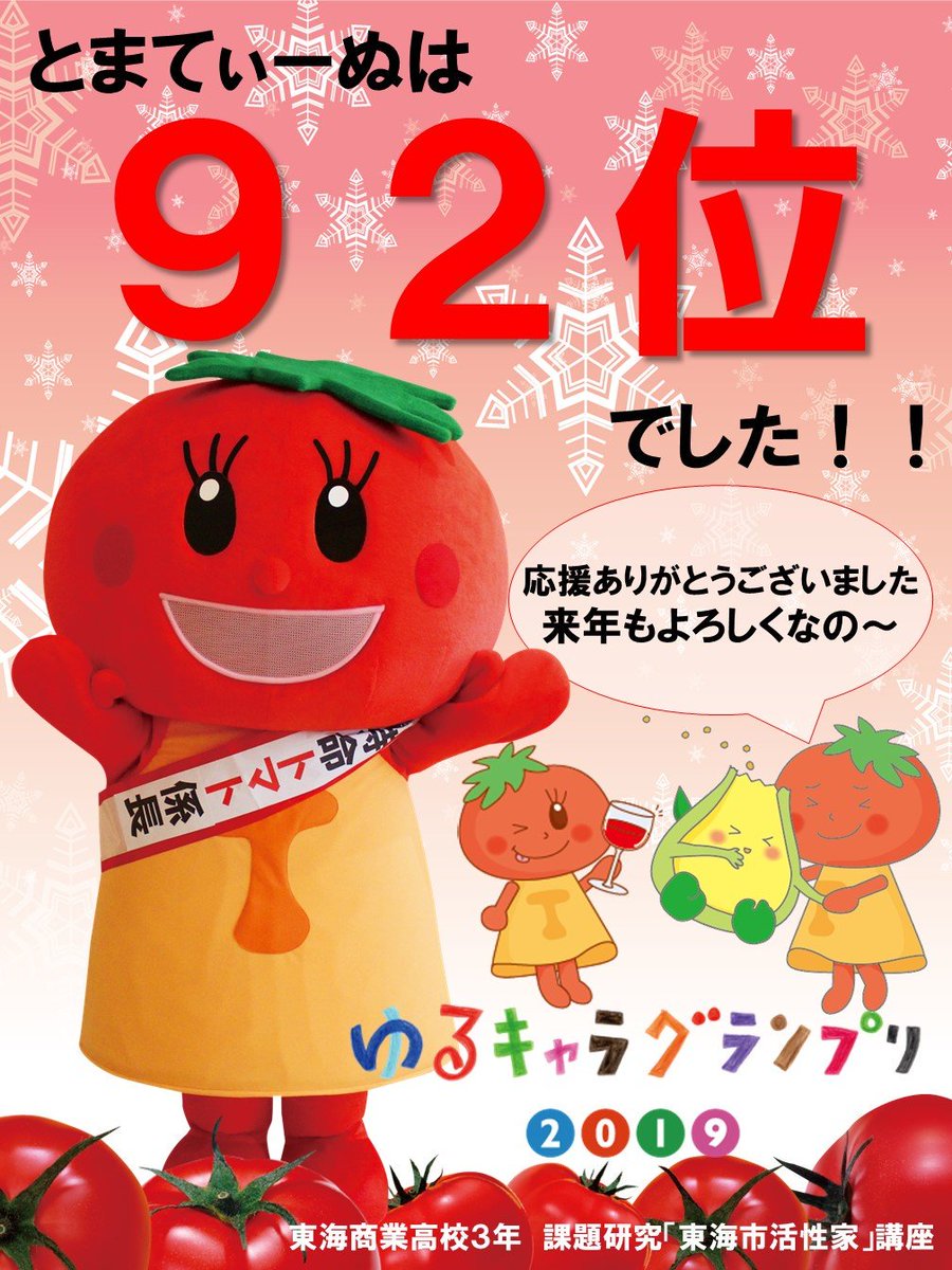 とまてぃーぬ 公式 東海商業の仲間たちが ゆるキャラグランプリ19 の結果ポスターを作ってくれたの いろいろな場所に貼ってもらえるように お願いしなきゃ T Co Taxfztsprc Twitter