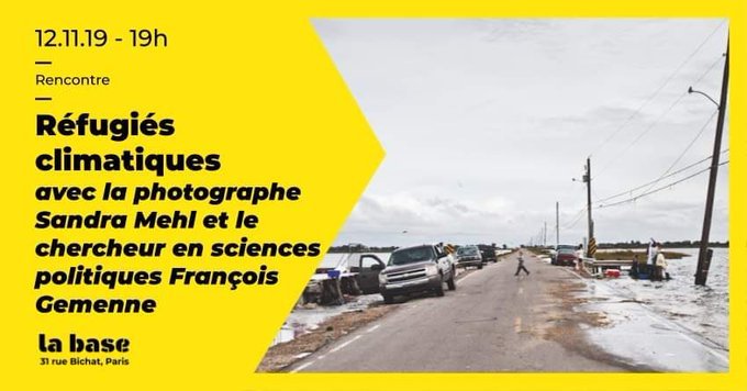 Ce soir, on parle climat et réfugiés avec la photo-journaliste <a href="/SandraMehl1/">Sandra Mehl</a> et le chercheur François <a href="/Gemenne/">François Gemenne</a>, à La Base à Paris. <a href="/6mois/">Revue 6Mois</a>