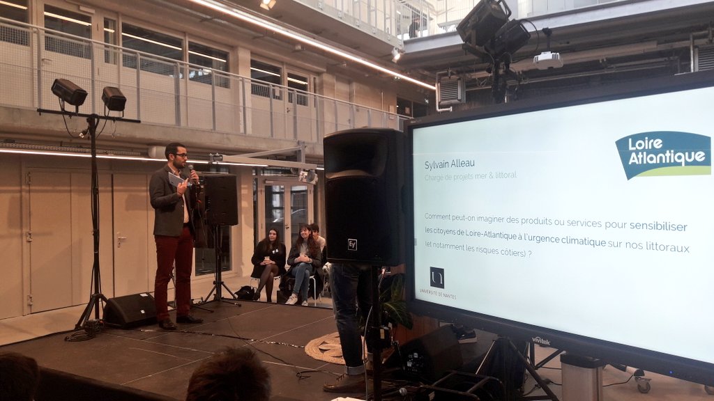 Halle6Ouest's tweet photo. [LIVE] Présentation des défis des 2 jours avec les partenaires de l'Innovation Campus Day : @loireatlantique @EDF_PdL @NantesMetropole, #Ocealliance, #NantesPortAccueil, @synoxisalgae , #ZephyretBoree, #neptune @ArmelTriponSkip , #ServiceSocialMaritime https://t.co/rq4aGSmU8X