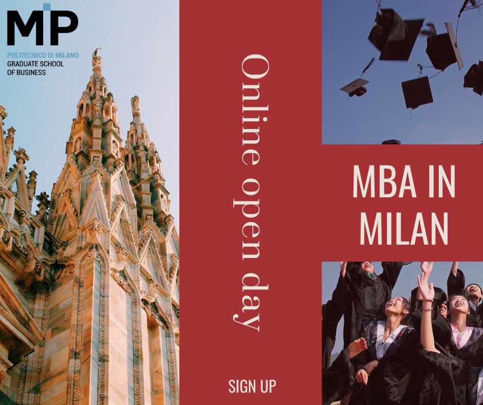 StudyAbroadP's tweet photo. Study your MBA in Milan, Italy. It offers 3 international MBA tailored for you 
🥇 Full Time MBA
🥇 Part-Time MBA
🥇 Flex Executive MBA (i-Flex) 

Register to the Online Open Day, watch it and apply for the program 🇮🇹 https://t.co/4Dhp70SbAa 🇮🇹 https://t.co/Gens0a3WBr