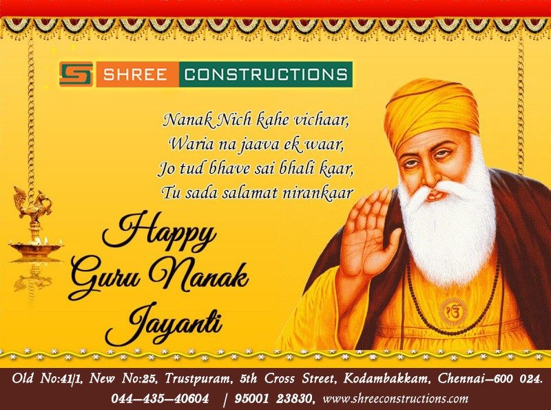 ShreeConstruct7's tweet photo. Happy Gurunanak Jayanthi.#ShreeConstructions. https://t.co/xM4gDvWTPI