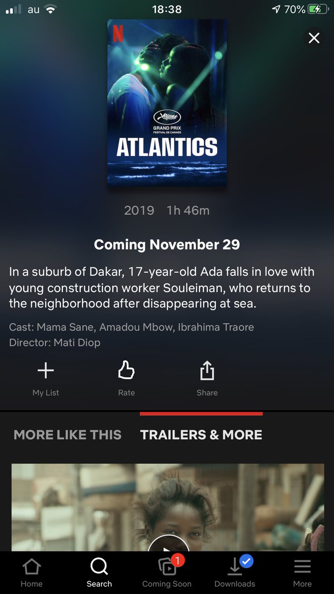 sheribu_'s tweet photo. Yeeeeeeah !!!! Finally ! @siriworo @DemeAisha ! J’ai retrouvé atlantique dans mon Netflix aujourd’hui. Je vais torturer mes connaissance au Japon pour qu’elle le regarde. 
 @NetflixJP いつも本当にありがとうございますー. ❤️ https://t.co/AynVUFfzu0