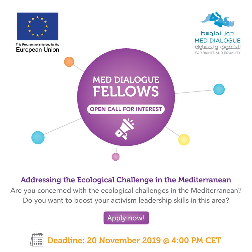 EBSOMED's tweet photo. 🤔Concerned about ecological challenges? Want to strengthen your leadership skills & to implement a project idea in this area in the southern #Mediterranean countries?
Join the #MedDialogue's call aiming to mentor young leaders!
Deadline: 20 November
ℹhttps://t.co/UF2KMssMFn https://t.co/wkSSNpCY26